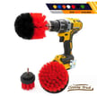Red Drill Brush 3pc Set Stiff Bristles
