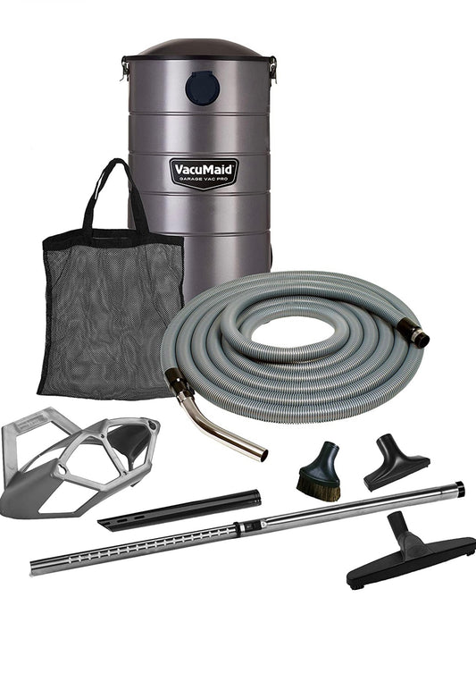 VacuMaid GV50PRO Wall Mounted Garage and Car Vacuum with 50 ft. Hose and Tools.