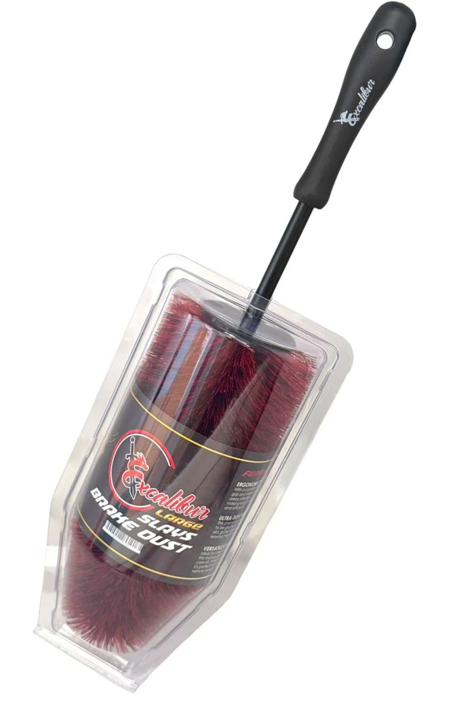 Excalibur Barrel Brush – Soft Bristle Wheel Cleaning Brush for Barrels & Spokes (RED)