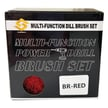Red Drill Brush 3pc Set Stiff Bristles